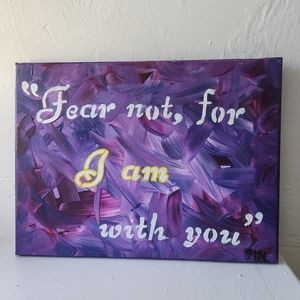 "Fear Not" original art Bible abstract acrylic canvas painting wall decor